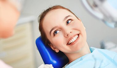 girl smiling at dentist