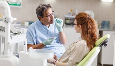 Woman and dentist