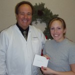 Kristen receives her Best Buy Gift Certificate!